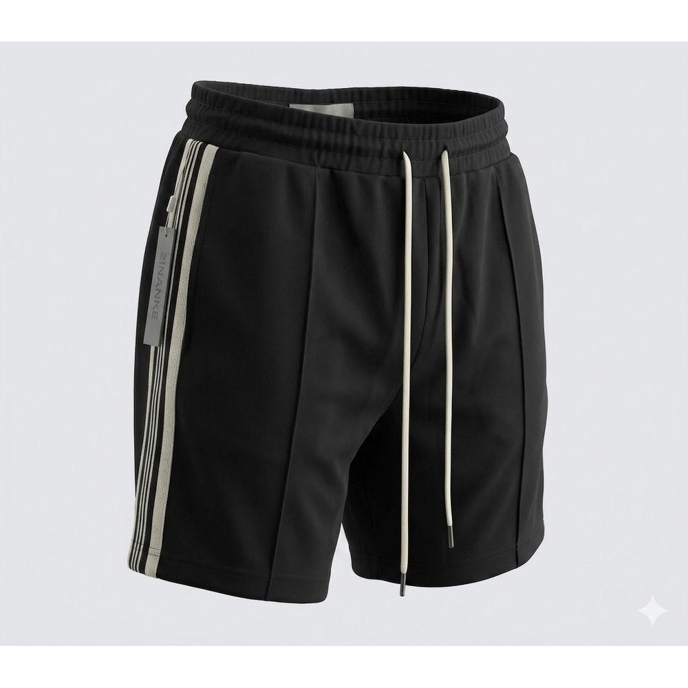 Ananke A0201 Men's Black w White Stripes Shorts. NWOT. Size M